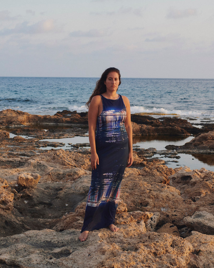 cotton rib maxi dress limited edition original Dahab print 