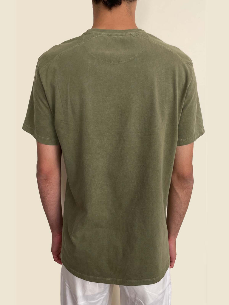 olive green 100% cotton Ronna Nice logo t-shirt for men 